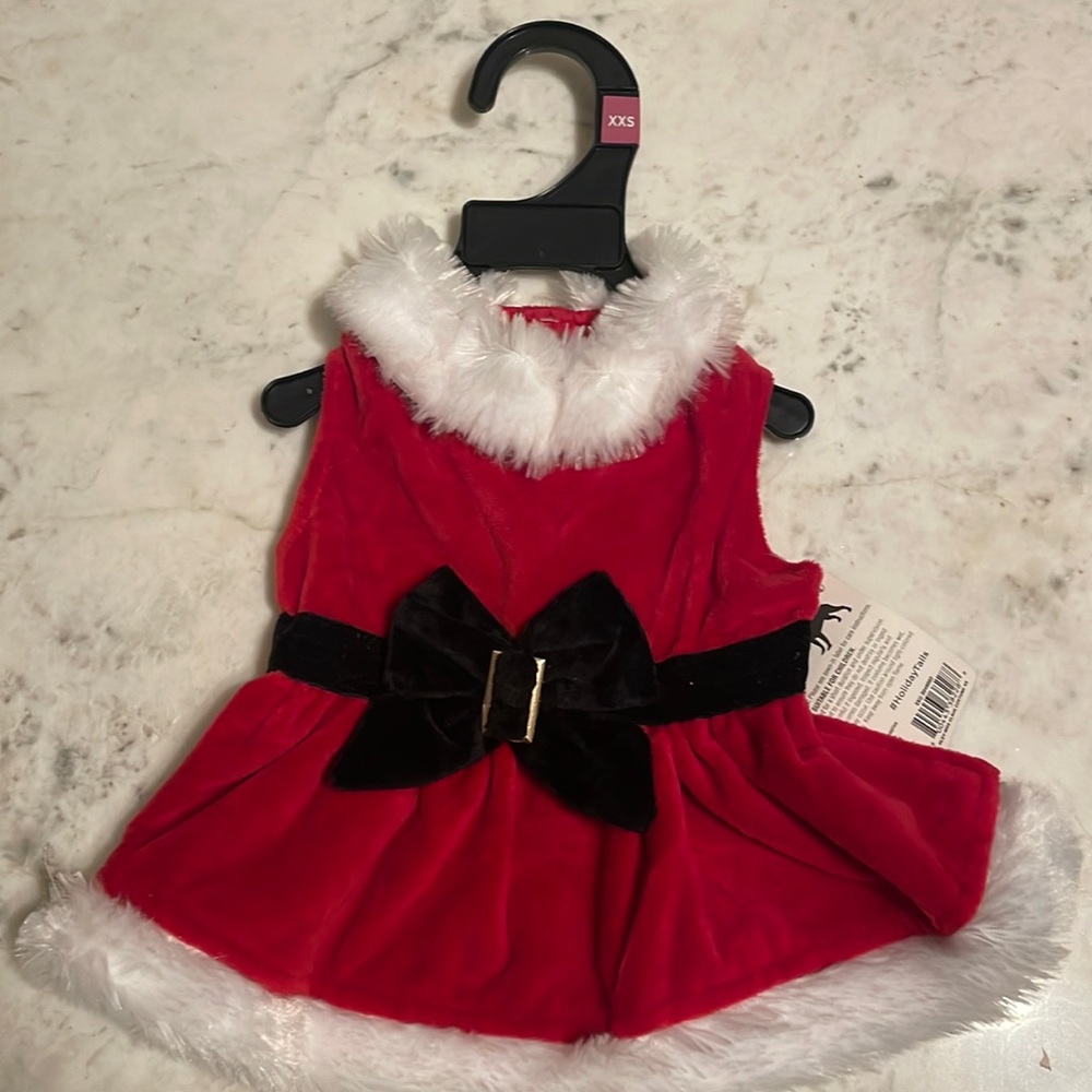 Mrs. Santa Paws holiday Dog Dress and costume, XS